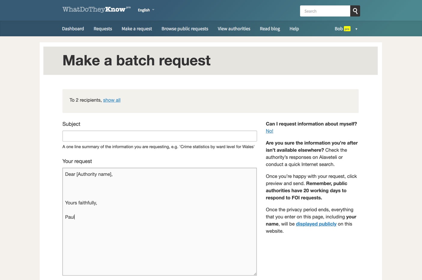 Write a batch template