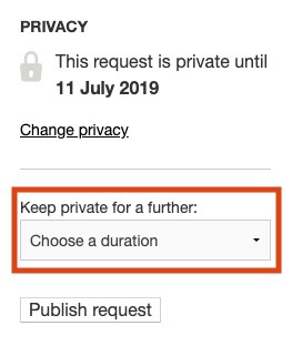 Extending a privacy period